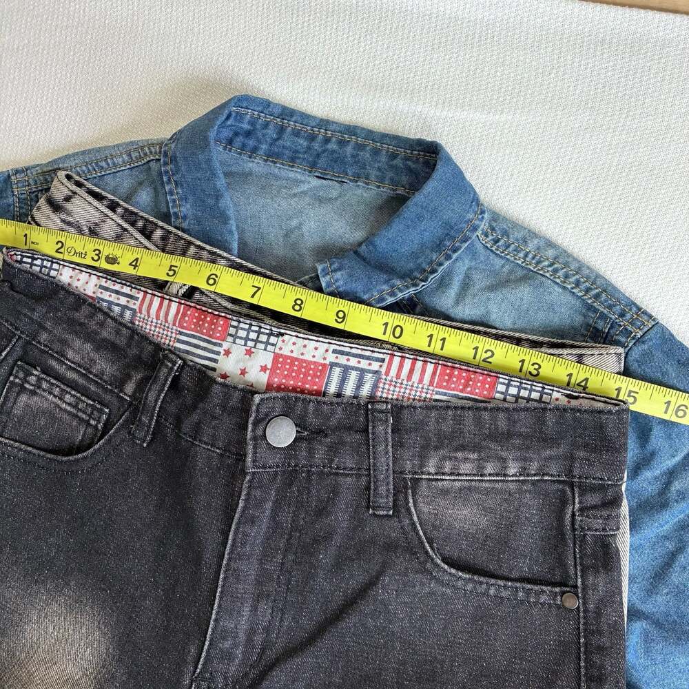 5 Lot Boys Denim Shorts Shirt Jeans Fashion Distressed Size 12-13Y New - Picture 9 of 12